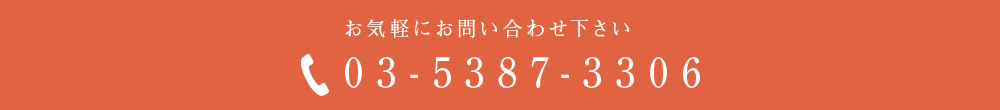 お気軽にお問い合わせ下さい tel:03-5387-3306